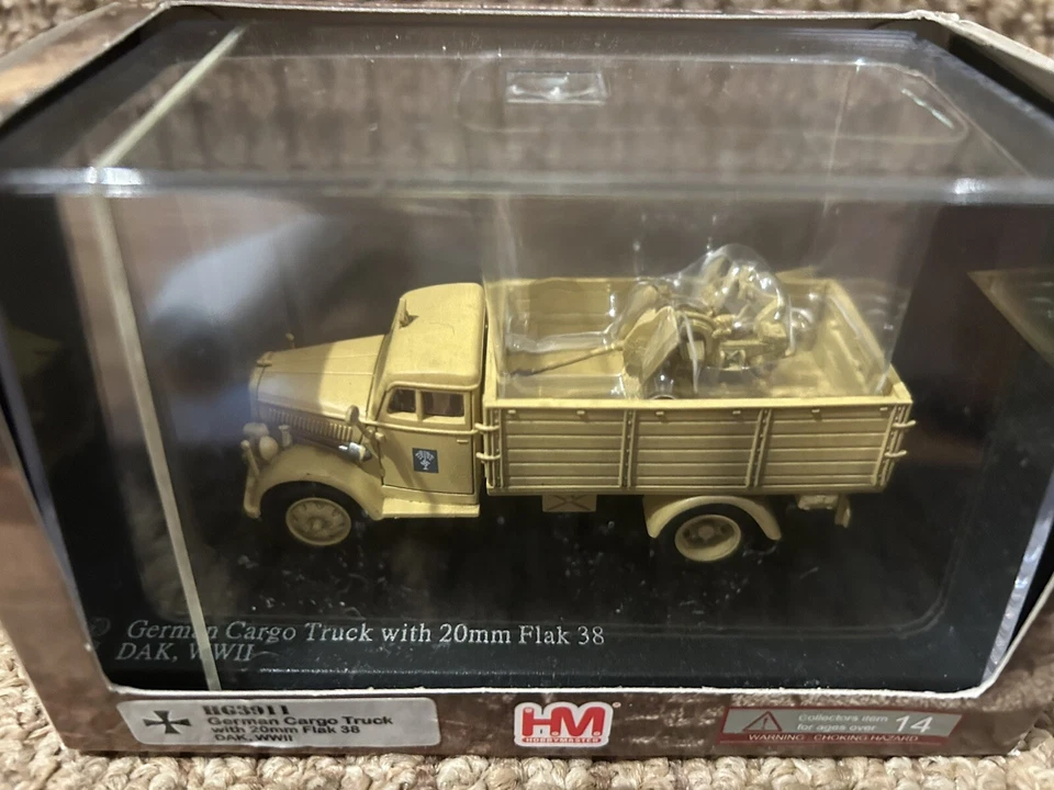Hobby Master 1:72 German Cargo Truck w/20mm Flak 38, DAK N. Africa, No. HG3911 - Image 3 of 4
