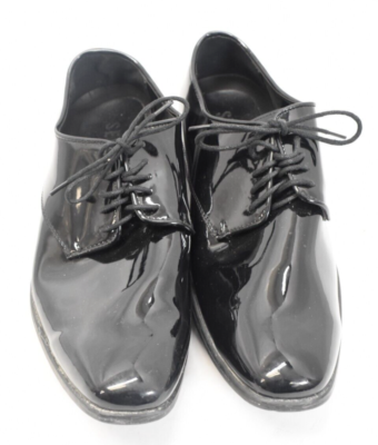 Seven 26 Black Patent Faux Leather Lace Up Oxford Dress  display picture 3