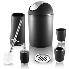 6Pieces Bathroom Accessory Set Bin Toothbrush Tumbler Holder Soap Dish Dispenser