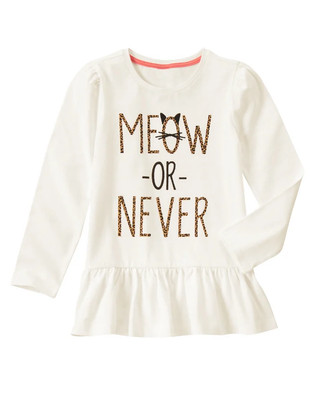 white shirt with ruffle bottom