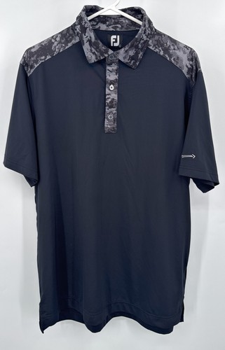FootJoy FJ Black Camo Golf Polo Shirt Embroidered Arrowhead GC Mens L