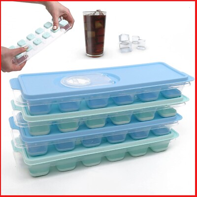 Eiswürfel Tablett BPA-frei Silikonform leicht zu lösen zufällige Farbe 4er Pack