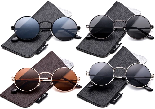John Lennon Polarized Sunglasses Round Vintage Hippie Retro Circular Sunglasses