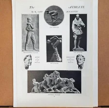 1921 R. Tait Mckenzie Sculptures (7) Athletes Clarence Bayne Photo Magazine Page