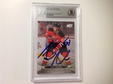 Adam Henrique Signed UD Upper Deck Young Guns Card RC Beckett BAS BGS c
