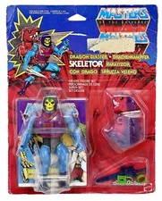 DRAGON BLASTER SKELETOR MASTERS OF THE UNIVERSE MOTU MATTEL EURO CARD MISB 1985
