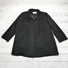 Fleurette Loro Piana Wool Jacket Womens Size 16 Black Button Up Luxury Overcoat