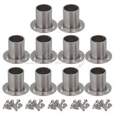10x Stainless Steel Closet Fitting Flange Bracket Suitable for 25mm Rod