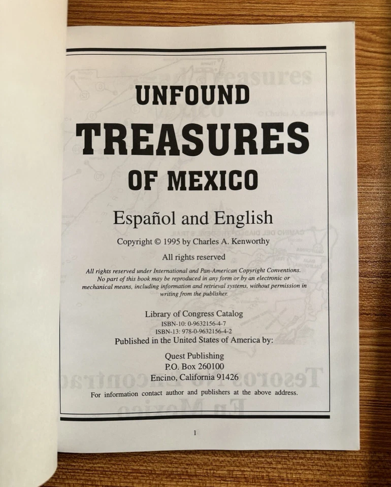 UNFOUND TREASURES OF MEXICO by Charles A. Kenworthy 1995 - NEW - Image 4 of 4