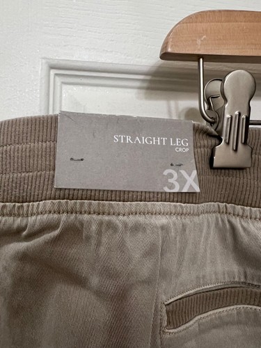 Soft Surroundings Medina Roll Tab Crop Pants Sz Plus 3X Straight Leg KHAKI NWT - Picture 12 of 16
