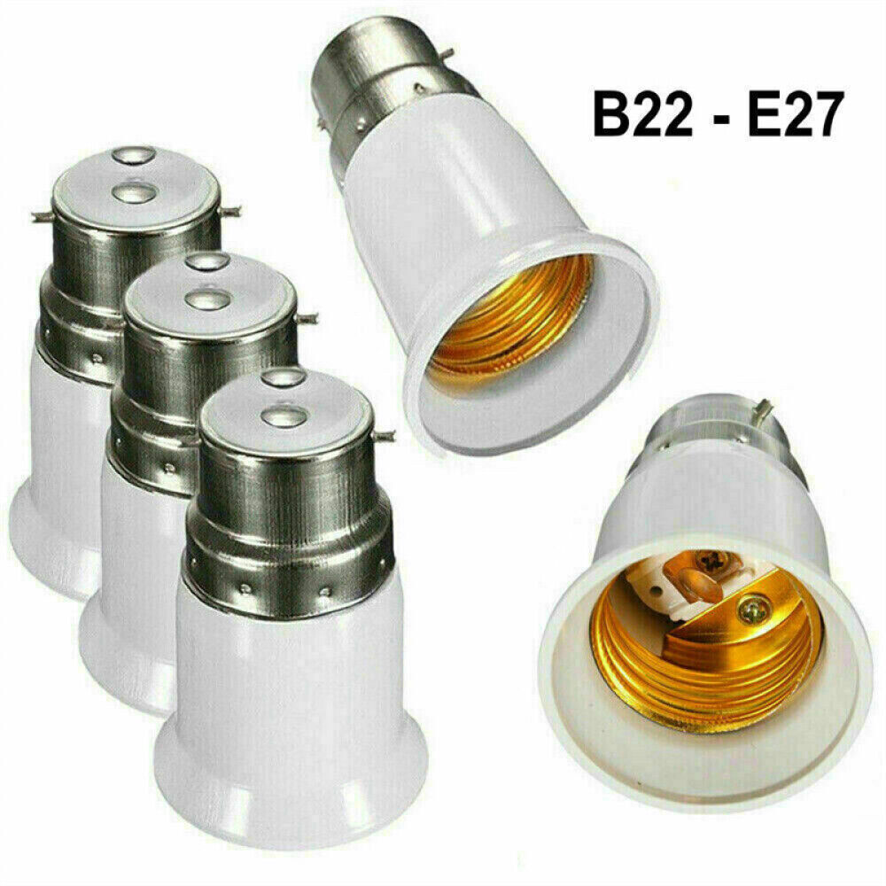 10Pcs BC B22 To ES E27 Bayonet Adaptor Edison Screw Light Bulb ...