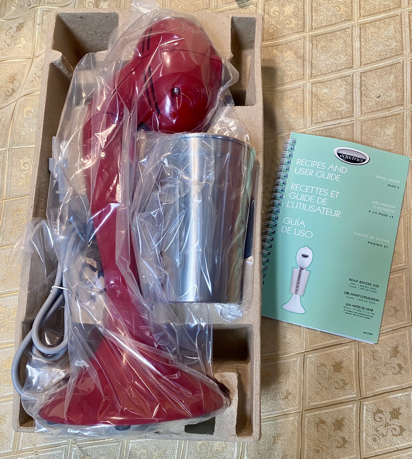 Eclectrics Hamilton Beach Cherry Red Milkshake Mixer Metal Blender