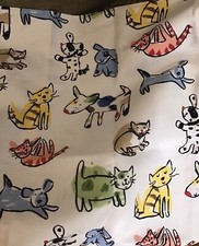 Tapisserie d'ameublement CHIOTS & CHATONS CHATS animaux tissu épais 62" neuf