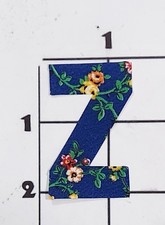 2" Calico Letter "Z" Cloth Iron on Patch Alphabet Applique Embellishment Costume