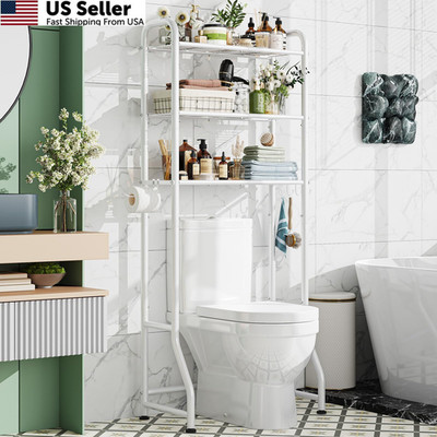 Simple Trending Over The Toilet 24.25 x 13 x 64.25 inches, 3-tier White