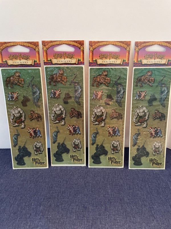 Vintage Harry Potter 3 Headed Dog etc Sticker Sets, 4 sets New Sealed