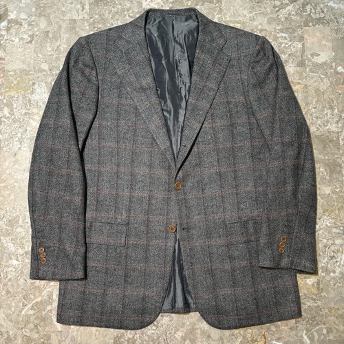 Kiton Sport Coat Mens 52 Wool Cashmere Windowpane Herringbone Brown 2 Button