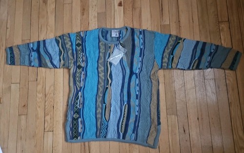 Vintage Coogie Style Blue Green Pullover Sweater Purely Australian Wool - Picture 2 of 12