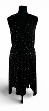Halston Heritage Black With Golden Beads Women's Dress Size UK 6