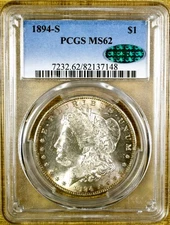 1894-S PCGS MS62 Morgan Dollar - CAC Stickered
