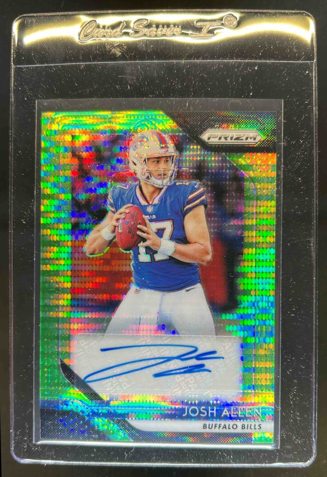 Josh Allen 2018 Prizm #RA-JA Rookie Autographs - Neon Green Pulsar