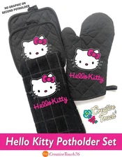 Hello Kitty Black Pot holder set of 4