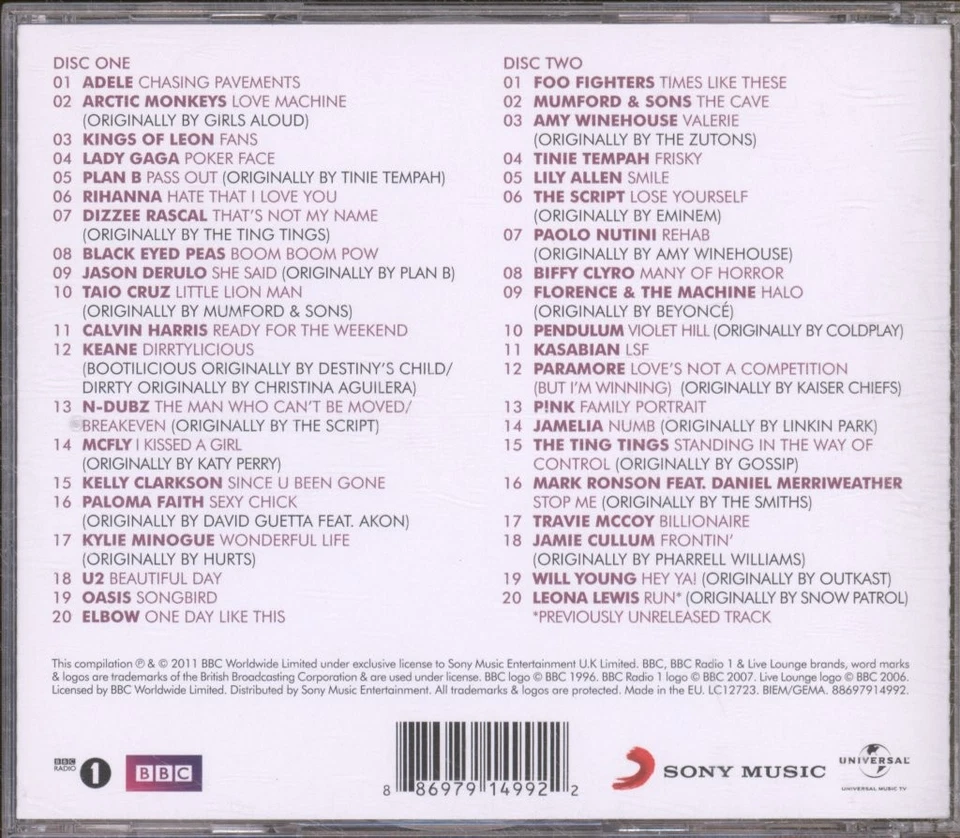 Various Artists Best of Bbc Radio 1's Live Lounge double CD UK Sony Music 2011 - Bild 2 von 2
