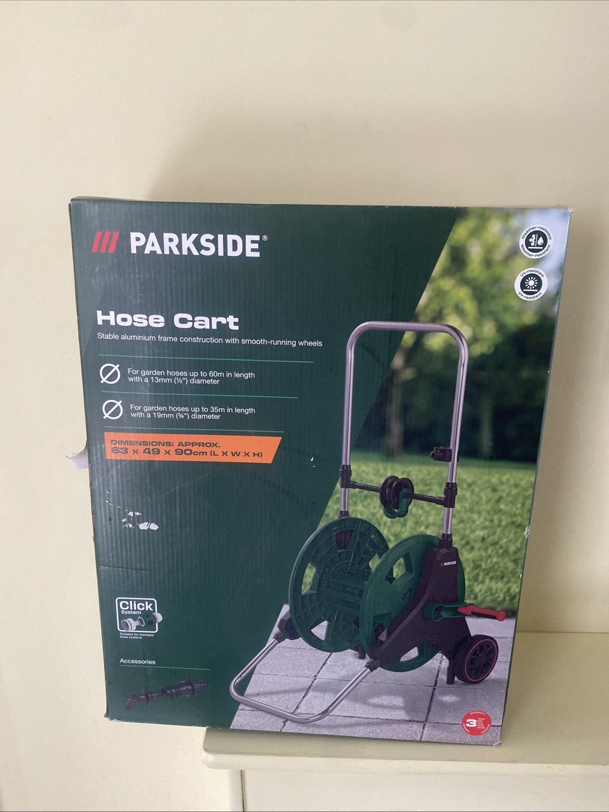 Parkside Hose Cart 63x49x90cm - Stable Aluminium Frame Construction
