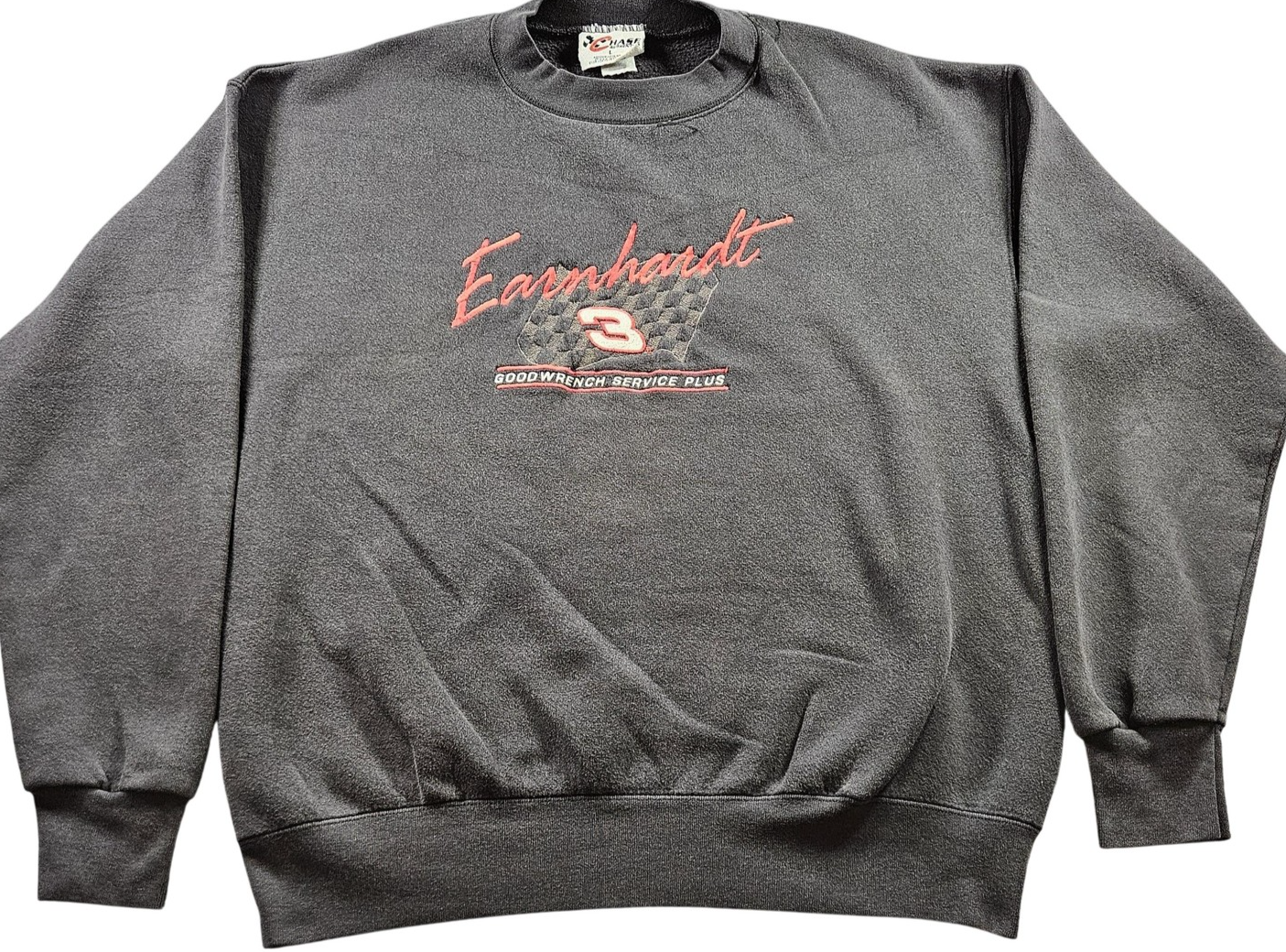 Dale Earnhardt Sweatshirt Mens Gray NASCAR Racing Crewneck Pullover Goodwrench 3