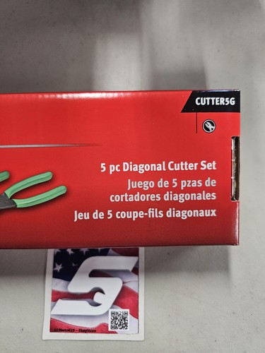 Snap On Tools NEW CUTTER5G 5 Piece Green Soft Grip Diagonal Cutter Plier Set USA - Bild 3 von 5
