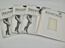 4 Pairs Pantyhose Size M Fits 115-170 lbs Black Ivory Sheer Round The Clock