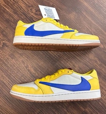 Size 13.5 Women s Or 12 Mens - Travis Scott x Air Jordan 1 Retro Low Canary