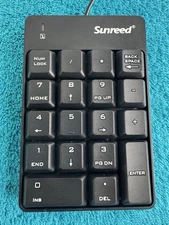 Sunreed Wired Numerical Keypad Black USB Numpad 18 Keys Black - Free Shipping