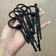 8pcs Male Silicone Sounding Urethral Plug Penis Dilator Stretcher Men Enhancer