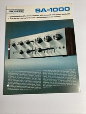 Pioneer SA-1000 Original 1972 Brochure Vintage And Rare