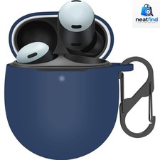 Elegant Dark Blue Silicone Case with 360 Protection for Pixel Buds Pro 2 2024