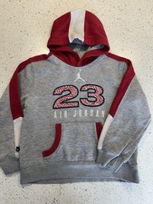 Air Jordan 23 Hoodie Boys size 7 Grey/Red/Black/White