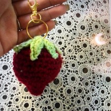 Handmade Crocheted Keychain Strawberry