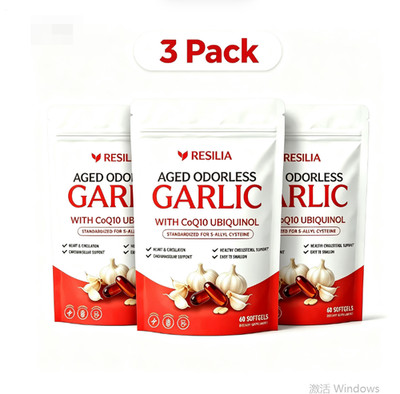 3Pack Resilia Odorless Aged Garlic Extract 600mg 60 Softgels New Sealed