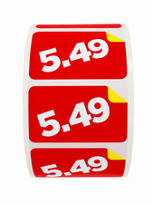  5.49 Pricing Stickers Red/Yellow 1.5" x 1" Retail Price Labels 1000 Count