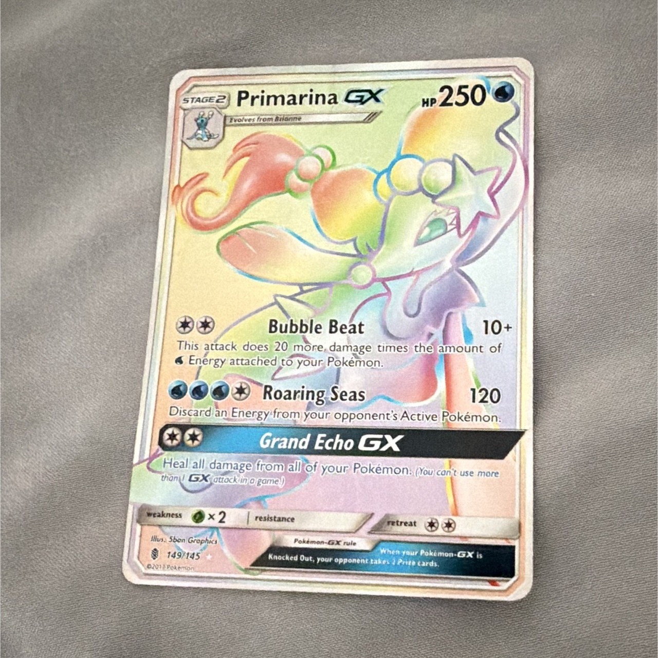 Primarina GX 149/145 Guardians Rising Secret Rare Holo English 250