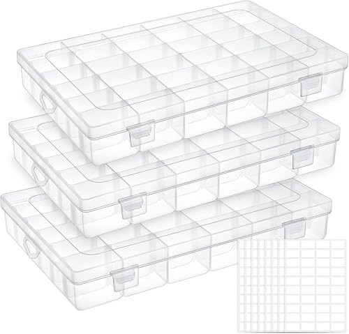 3 Pack 36 Grids Clear Plastic Bead Organizer Box, Tackle Box Organizer Craft - Picture 1 of 7