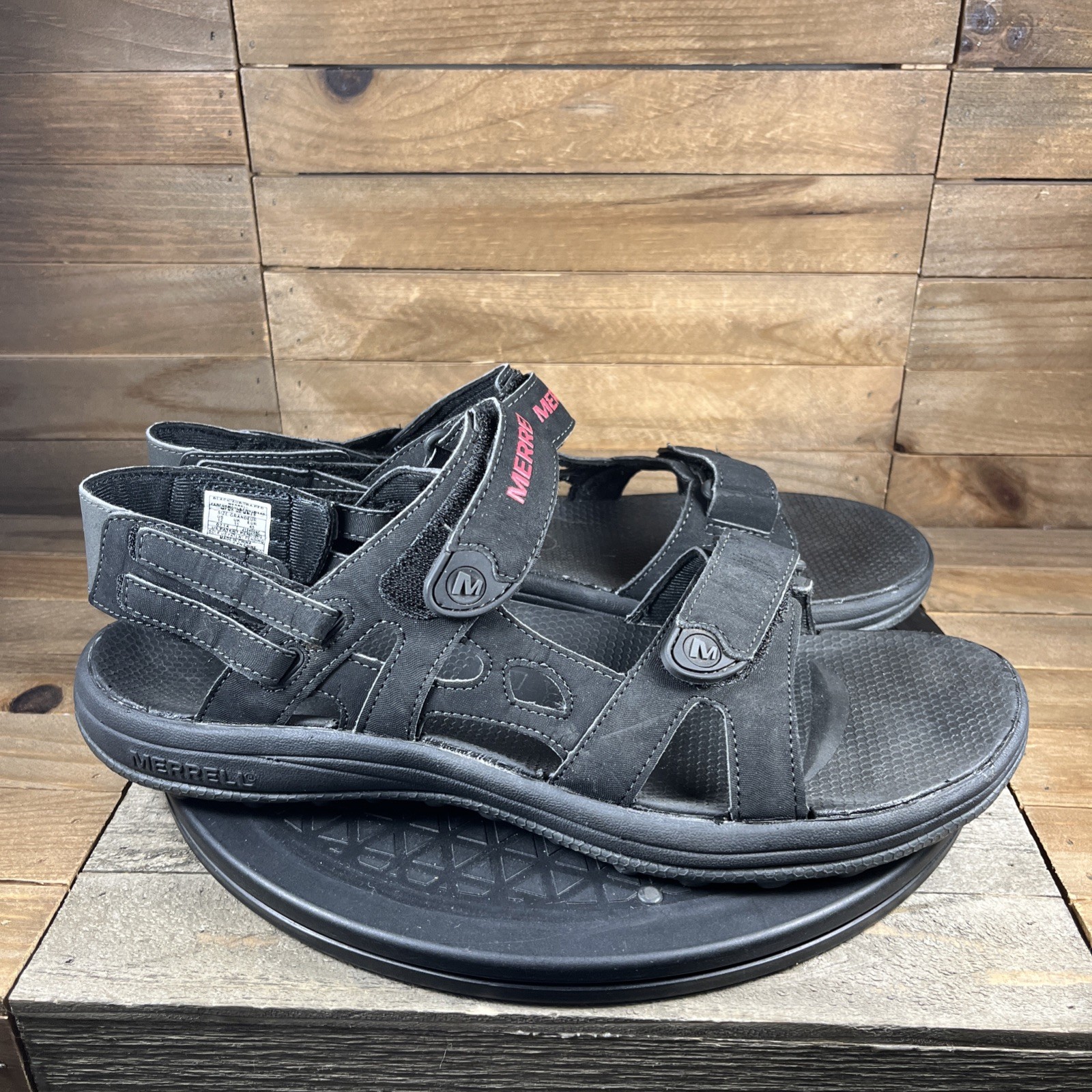 Merrell Cedrus sandali uomo taglia 12 estivi outdoor nero aurora rosso cinturino