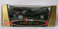 BURAGO FERRARI F50 NAVY BLUE 1995 VERY NEAR MINT BOXED 1:18