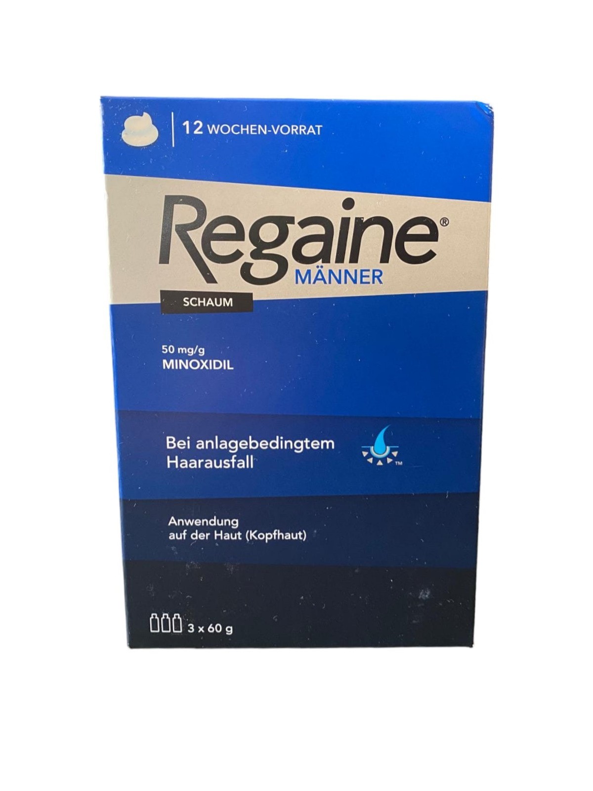 MEN'S REGAINE50MG Anticaduda Capelli Schiuma Foam Box 3 Mesi Spedizione Express