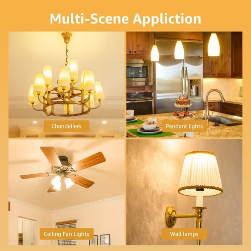 E12 LED Candelabra Light Bulbs, 5.5 watt, 40 watt Equivalent C37 B11 Ceiling ... - Picture 6 of 9