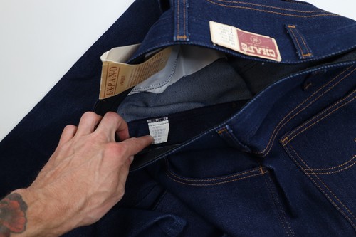 Deadstock Vtg 70s Streetwear Mens 36x30 Stretch Wide Leg Denim Jeans Blue USA - Picture 7 of 12
