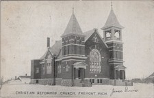 Christian Reformed Church Fremont Michigan MI 1910 Canaan Co Postcard