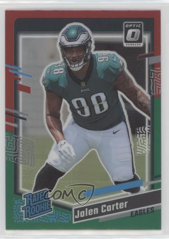 2023 Donruss Rated Optic Preview Red & Green Prizm Jalen Carter Rookie RC e9p