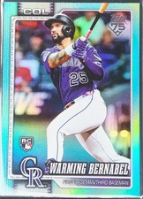 2026 Topps Series One Rookie Warming Bernabel Colorado Rockies Aqua SP 